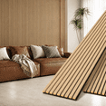 thumbnail image 1 of 2PCS 16''x104'' Wood Slat Acoustic Wall Paneling for Interior and Ceiling Decor,23Sq.ft,Oak, 1 of 6