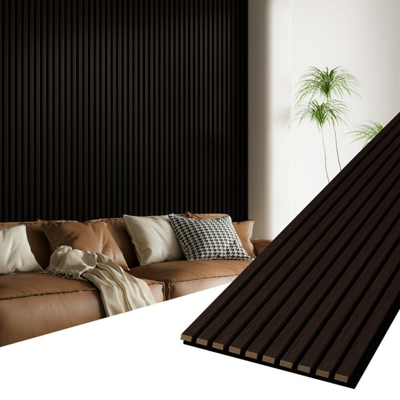 2PCS 16''x104'' Wood Slat Acoustic Wall Paneling for Interior and Ceiling Decor,23Sq.ft,Walnut