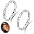 thumbnail image 1 of 2PCS 16G 18GNose Ring Cartilage Hoop Earring Stainless Steel 4Colors Choose Hoop Earrings Hinged Segment Rings Septum Hoops Daith Conch Helix Tragus Piercing 6mm/8mm/10mm/12mm, 1 of 7