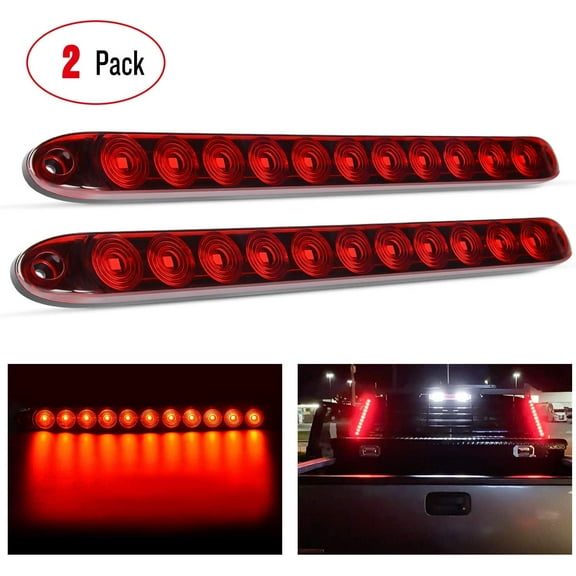 2PCS 16inch 11 LEDs Red Trailer Light Bar for Park Stop Turn signals Tail Brake Light DOT Compliant IP65 Waterproof Truck Trailer Marker ID Bar