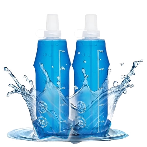 2PCS 17oz Collapsible Soft Water Bottle for Hydration Pack Running Vest Folding Water Bottles for Hiking Cycling Climbing Outdoor Sports