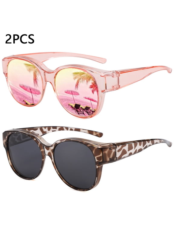 2PCS/1PCS Fit Over Glasses Sunglasses for Women Men, Oversized Cat Eye Sunglasses Polarized 100% UV400 Protection