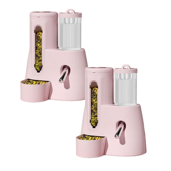 2PCS 2 In 1 Rabbit Food Water Dispenser Pig Water Bottle Large Capacity Bunny Feeder For Cages Automatic Bunny Feeder For Rabbit Ferrets Pigs Hedgehog Hamsters Small A One Size Utility