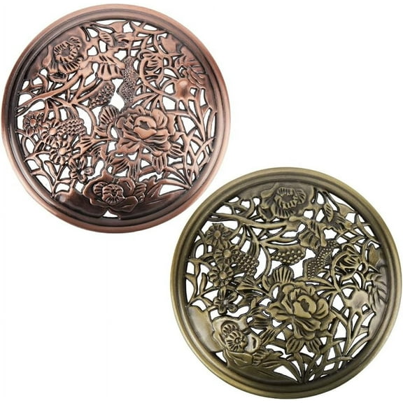 2PCS 2 Colors Candle Toppers Scented Candles Cover Peony Flower Jar Lid-Help Shade Sleeves Bronze Red Copper Color Alloy Candle Toppers Gifts for Women Help Jar Candles Melt Evenly Space colorful