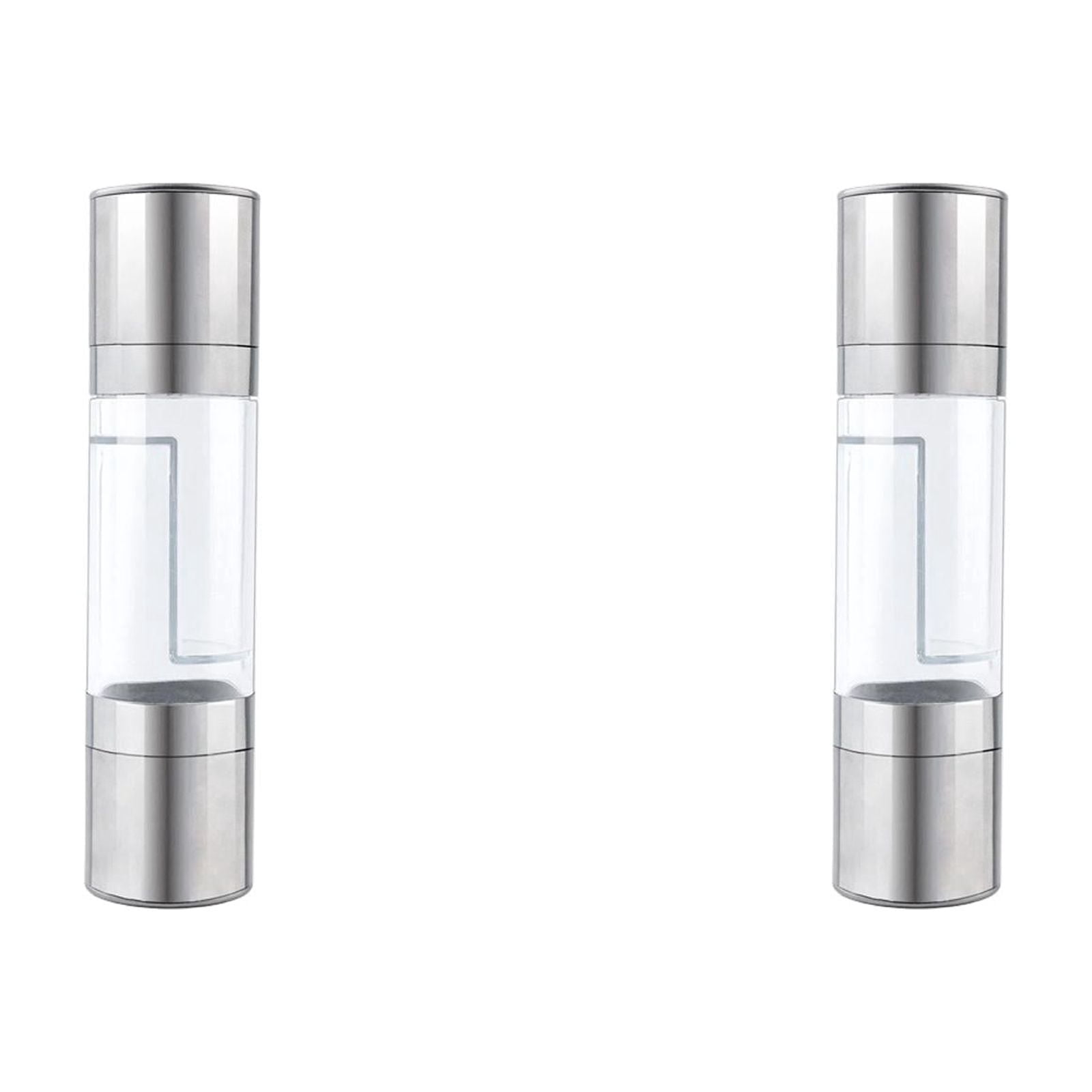 2PCS 2-In-1 Salt and Pepper Grinders, Dual Mill Combo Spice Mills Stainless Steel Seasoning Mills,Adjustable Coarseness Easy Refill Grinder for Culinary Enthusiasts Chefs Daily Kitchen Dining,Silver