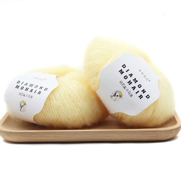 2PCS 2-Ply Fluffy Knitting Yarn  Soft Thin Yarn for Crochet, Sweaters, Scarves, DIY Crafts, 25g Rolls