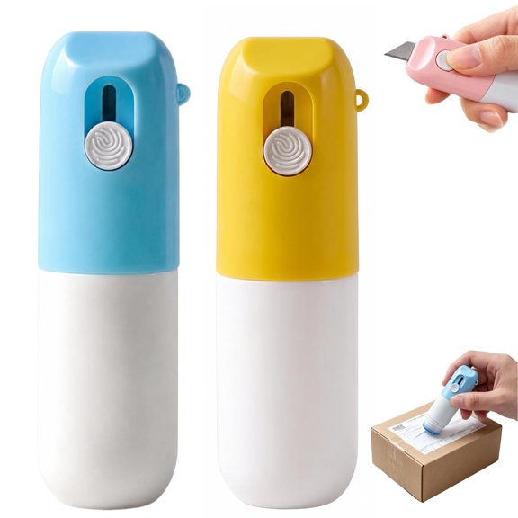 2PCS 2 in 1 Thermal Paper Eraser and Box Cutter Pen Mixed2 Thermal Paper Eraser Box Cutter 2 in 1 Tool Pen Style Design