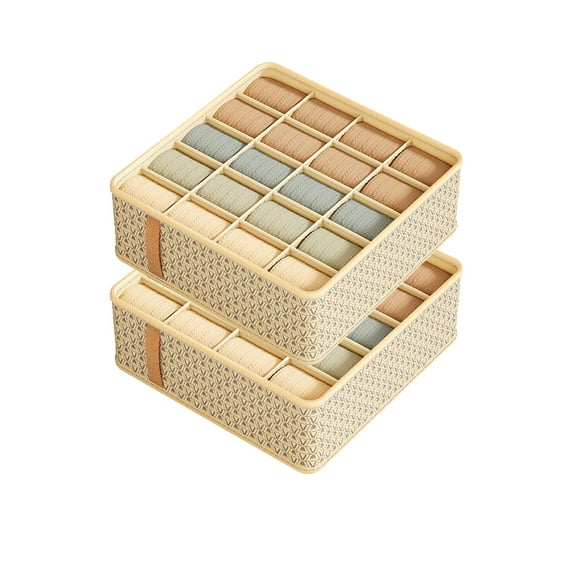 2PCS 20-Cell Underwear Sock Drawer Organizer Dividers,Foldable Underwear Drawer Organizer,Clothes Drawer Organizer Dividers for Panties Bra Socks,Belts,Ties for Home Organizeies Storages