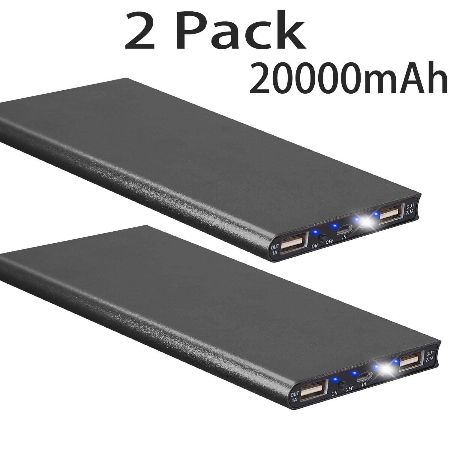 2PCS 20000mAh Power Bank for Heated Vest Jacket Blanket USB Charger Battery  Pack - Walmart.com