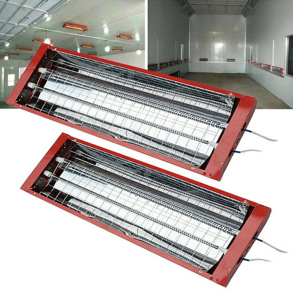 2PCS 2000W Spray Baking Booth Infrared Paint Curing Light Heating Lamp Heaters