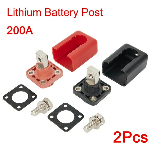 2PCS 200A Copper Lithium Battery Energy Storage Terminal Batteries Connector Through-wall High Current Connector Terminal Posts