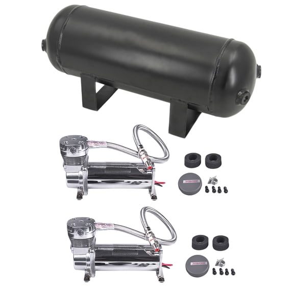 2PCS 200PSI Air Compressor + 4 Gallon Air Tank Kit For Truck Train