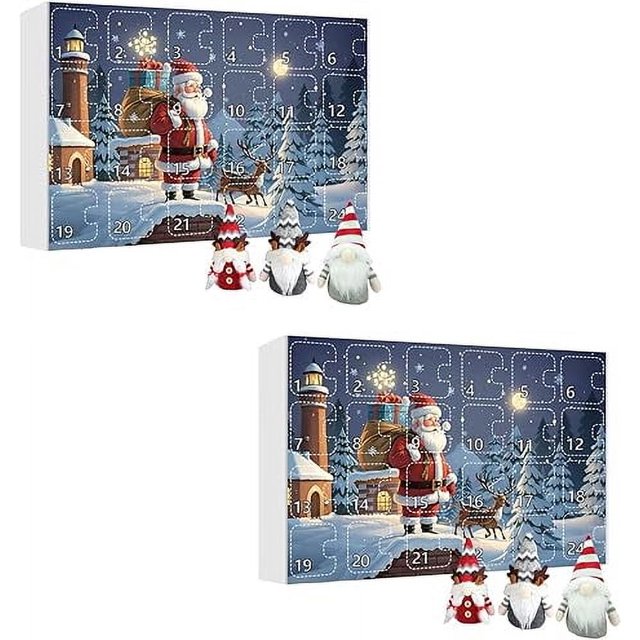 2PCS 2024 Christmas Gnome Advent Calendar Christmas Countdown