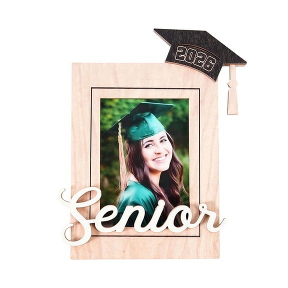 2PCS 2026 Graduation Tassel Photo Frame for Pictures, Wooden Inspirational Graduation Picture Frame Class of 2026 Shadow Box Graduate Gift for Friend Party Decoration