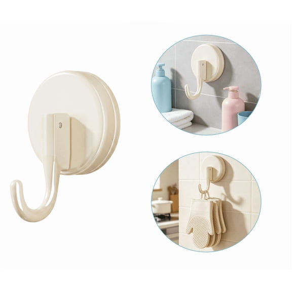 2PCS 2026 Premium! Suction Cup With Hooks, Heavy Duty Reusable Twist Lock Suction Cup Hook Set, Removable For Front Door Window Shower Bathroom Kitchen Multipurpose Hanging A