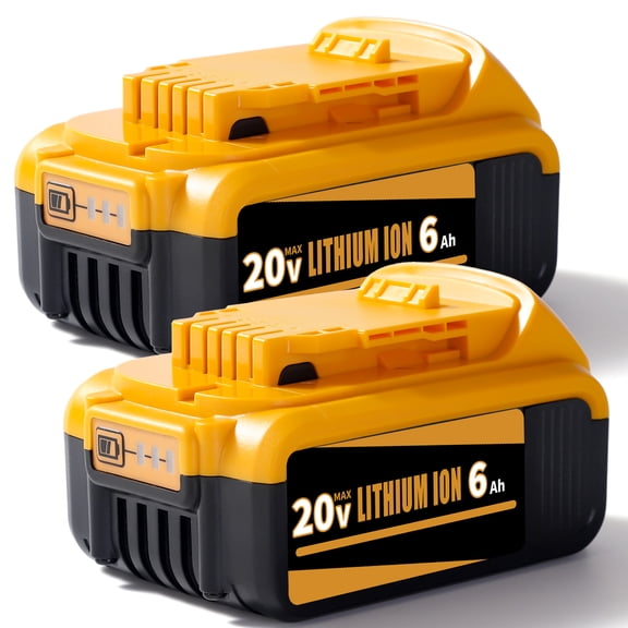 2PCS 20V 6.0Ah Replacement Battery Compatible with DEWALT 20V MAX Cordless Power Tools, Rechargeable Lithium-Ion Battery Pack