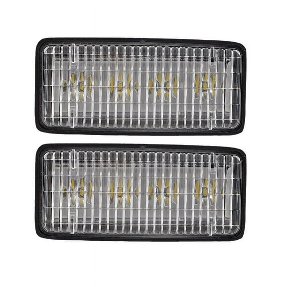 2PCS 20W Super Bright Offroad Rectangular LED Headlight 6000K White Flood Beam Work Light For John Deere & GE Tractor, 2 Pins Plug & Use