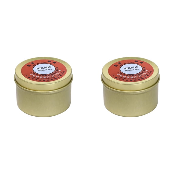 2PCS 24 Hour Long Burning Tin Emergency Survival Candle, Odorless Wind & Water Resistant Light Source for Home Power Outage, Camping, Hiking & Disaster Emergency Preparedness