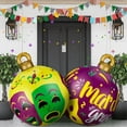 thumbnail image 1 of 2PCS 24 Inch Mardi Gras Giant Inflatable Valentine'S Day Inflatable Ball Decorations Outdoor Blow Up Balls Yard Ornaments Hanging Decorated Ball Ornaments For Yard Lawn Outdoor Mardi Gras Inflatable, 1 of 7