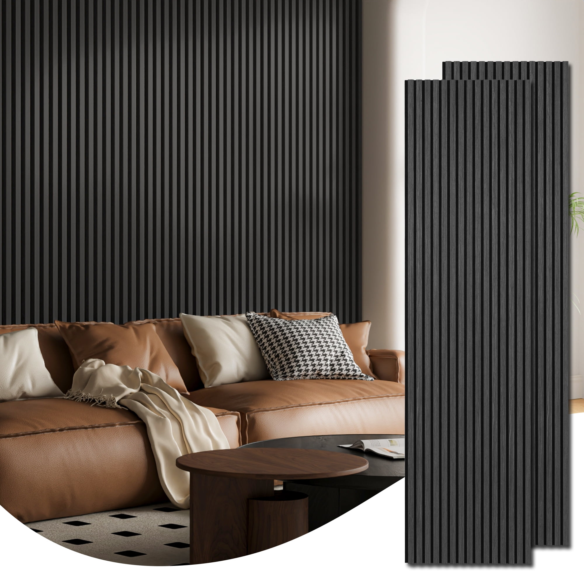 2PCS 24''x94.5'' Wood Slat Acoustic Wall Paneling for Interior and