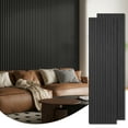 thumbnail image 1 of 2PCS 24''x94.5'' Wood Slat Acoustic Wall Paneling for Interior and Ceiling Decor,31Sq.ft,Black Wood, 1 of 9
