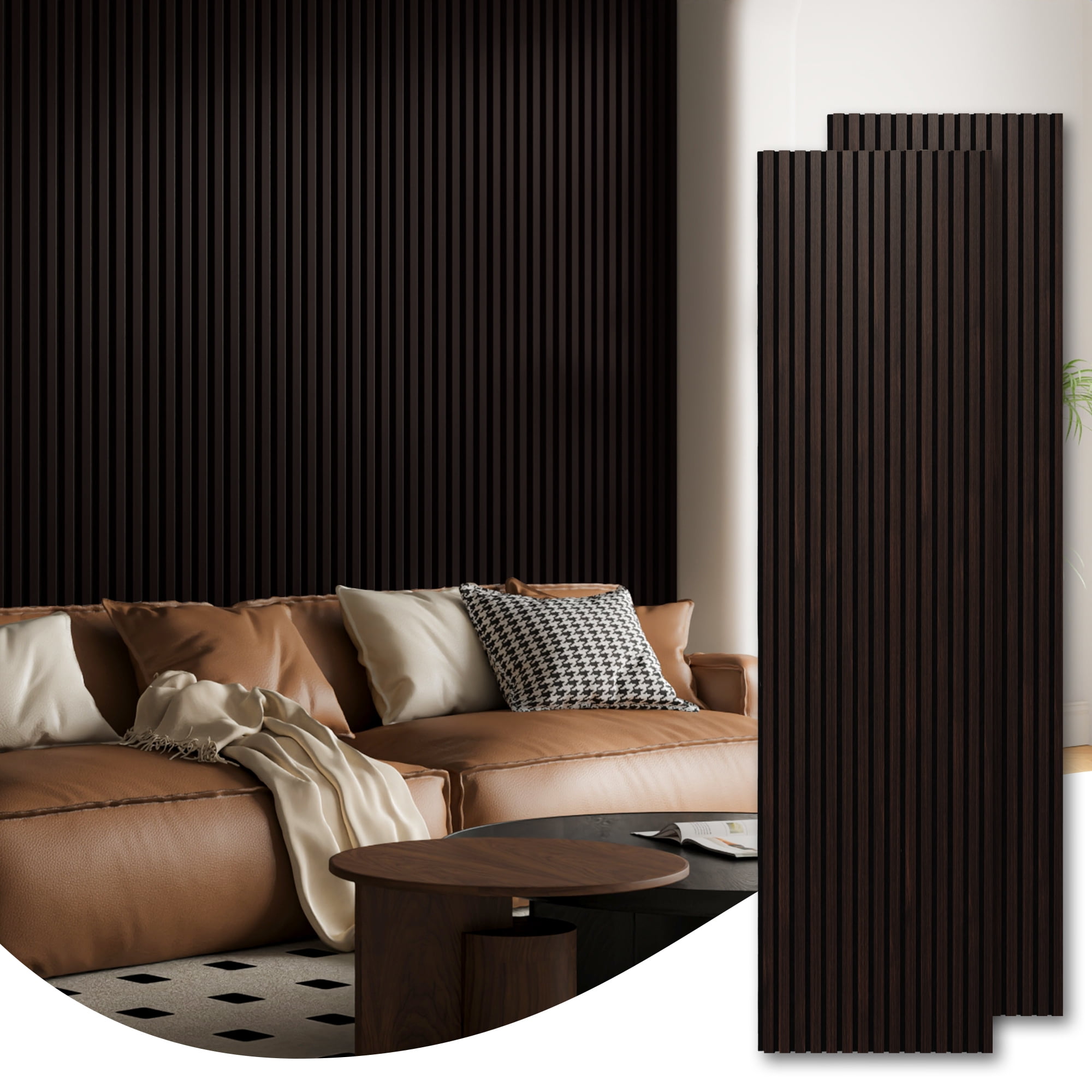 2PCS 24''x94.5'' Wood Slat Acoustic Wall Paneling for Interior and