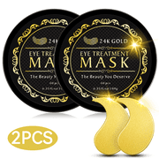 2PCS-24K Gold Eye Mask Collagen Eye Mask Patches for Hydrating and Firming, Reduce Fine Line, Eye Bags, Wrinkles and Dark Circles