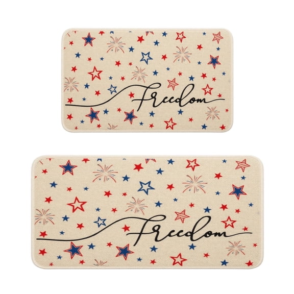 2PCS 250th Anniversary 1776-2026 Independence Day Welcome Doormat,Monogrammed Initial Surname Door Mat,American Flag Patriotic Outdoor Rug,Style D