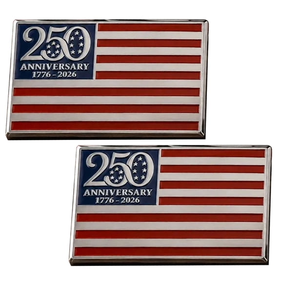 2PCS 250th Anniversary Metal Flag Emblem, 4th of July american Flag Decal for Vehicles, 1776–2026 Patriotic Car Emblems and Badges, Independence Bumper Sticker for Car Truck Window Laptop