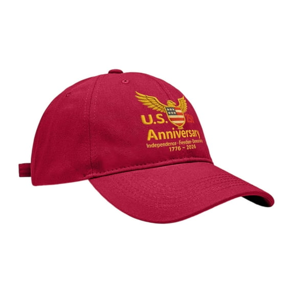 2PCS 250th Anniversary USA Baseball Cap,Adjustable Retro Embroidered Hat for Men Women Gifts (Red)