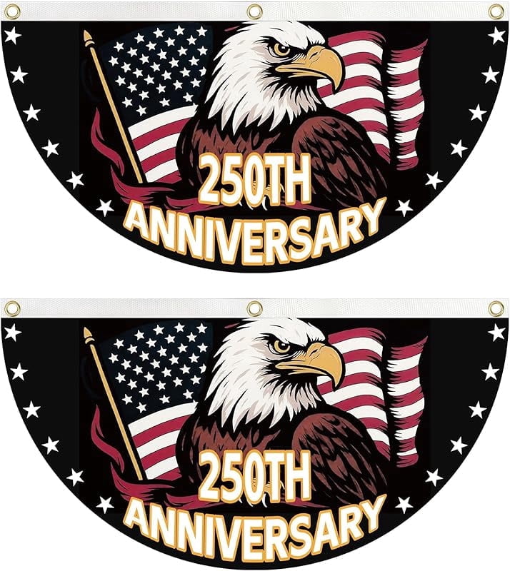 2PCS Freedom Anniversary Flag Bunting 1.5X3 FT 1776-2026 Fan Flags ...