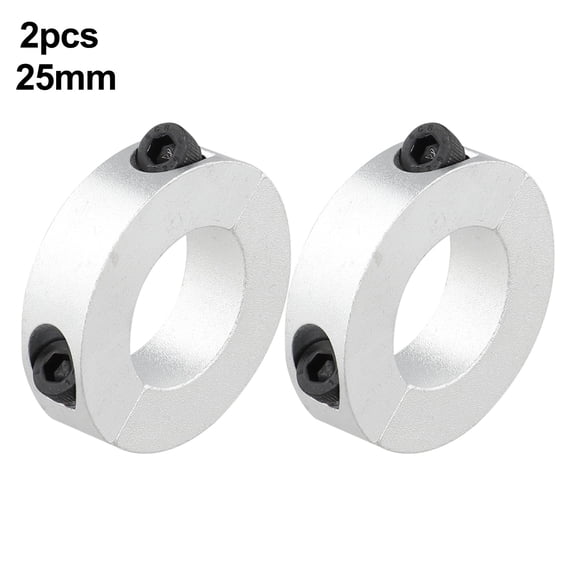 2PCS 25mm Separate Fixed Rings Aluminum Alloy Double Split Clamp Collar Sleeve Retaining Rings Clamping Pipe Hose Fittings