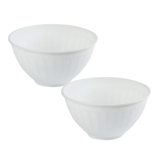2PCS Plastic Mixing Bowl Plastic Serving Bowl For Kitchen Big Capacity Lightweight Flexible Kitchen Bowl Home Decor 11.5*6in