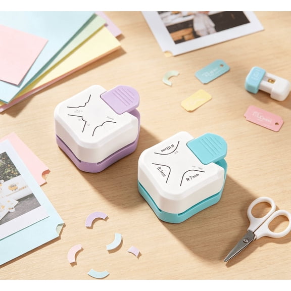 2PCS 3 in 1 Corner Rounder Punch, 3 Way Corner Cutter for Paper, Scrapbooking, Business Cards, DIY Crafts, Easy to Use, Sturdy Design, Precision Cutting Tool