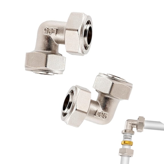 2PCS 3/4" Air Piping Fitting, Elbow Rapid Air System Kit Brass with Double O-Ring For Workshop Garage Compressed Air System Kit