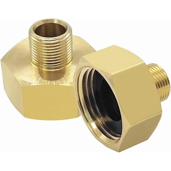 2PCS 3/4 GHT Female to 3/8 Compression Male Thread Reducer Faucet Adapter Brass Water Line Fittings Water Supply Adapter for Kitchen Bathroom Plumbing