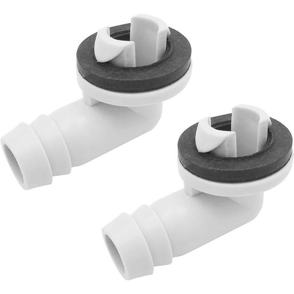 2PCS 3/5 Inch AC Drain Hose Connector Elbow Fitting with Rubber Ring for Window AC and Mini Split Units