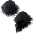 thumbnail image 1 of 2PCS 3.9" Wide Faux Fox Fur Fabric Christmas Black Shaggy Synthetic Plush Patch Fluffy Fuzzy Fur Scrap Trim Ribbon Sewing Fur Cuts for Crafts Halloween Santa Claus Gnomes Beard Hair, 1 of 9