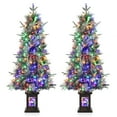 thumbnail image 1 of 2PCS 3 Ft Pre-Lit Christmas Tree, Pre-Lit Artificial Christmas Trees Snow Flocked Xmas Tree with 78 Led Lights,Christmas Decoration for Home, Office, Easy Assembly, 1 of 7