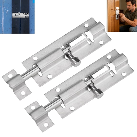 2PCS 3 Inch Stainless Steel Barrel Bolt Door Slide Lock, Heavy Duty Sliding Door Security Latch Lock with Mounting Screws for Gate Cabinet Shed