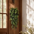 thumbnail image 1 of 2PCS 30" Artificial Cedar Christmas Teardrop Swag with Pine Cones, Full Faux Greenery Door Swag, Plastic Norfolk Pine Needle Teardrop Wreath for Mantle Fireplace Indoor Outdoor Holiday Decor, 1 of 7