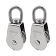 thumbnail image 1 of 2PCS 304 Stainless Steel M32 Single Pulley Block Wire Towing Wheel Wire Rope Hanging, 1 of 5