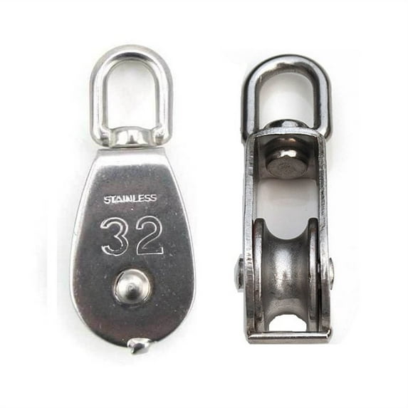 2PCS 304 Stainless Steel Swivel Pulley 20mm 32mm 50mm Rigging Hardware Wire Rope Crane Pulley Block Hanging Wire Towing Wheel ,Excellent Durability