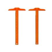 2PCS 30cm T-Square Double Side Scale T Shape Ruler Plastic Measuring Tool for Drafting and General Layout Work - inch/cm and double cm (Orange)