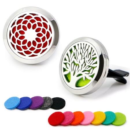 2PCS 30mm Car Aromatherapy Essential Oil Diffuser, Stainless Steel Locket