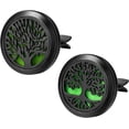 thumbnail image 1 of 2PCS 30mm Car Diffuser Vent Clips, Tree of Life Aromatherapy Essential Oil Diffuser Locket with 12 Felt Pads, Stainless Steel Car Diffuser Locket Air Freshener (Black), 1 of 5