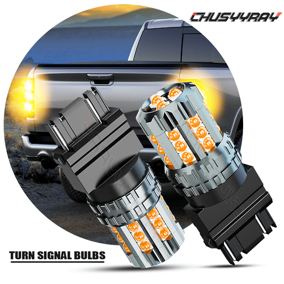 2PCS 3157 4057 24-LED YELLOW Brake Light Bulbs Stop Rear Tail Parking Lamp Kit CHUSYYRAY