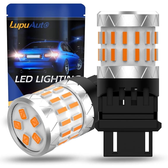 2PCS 3157 LED Bulb Amber Yellow, 4157 3156 LED Reverse Light Bulbs for Car Back Up Reverse Tail Brake Turn Signal Lights