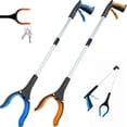thumbnail image 1 of 2-Pack 32" Foldable Grabbers with 361° Rotating Jaw, Lightweight Reaching Aid, Blue and Orange, 1 of 9