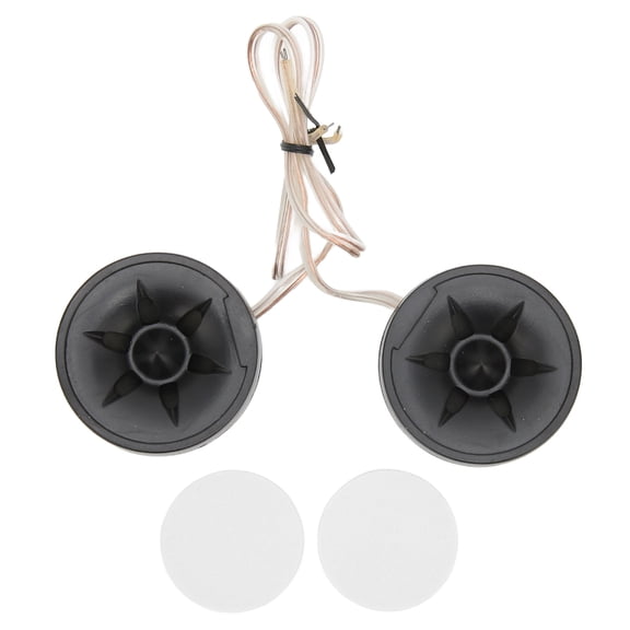 2PCS 350W Mini Dome Tweeter Round Speaker Stick On Black Universal Automobile Audio System
